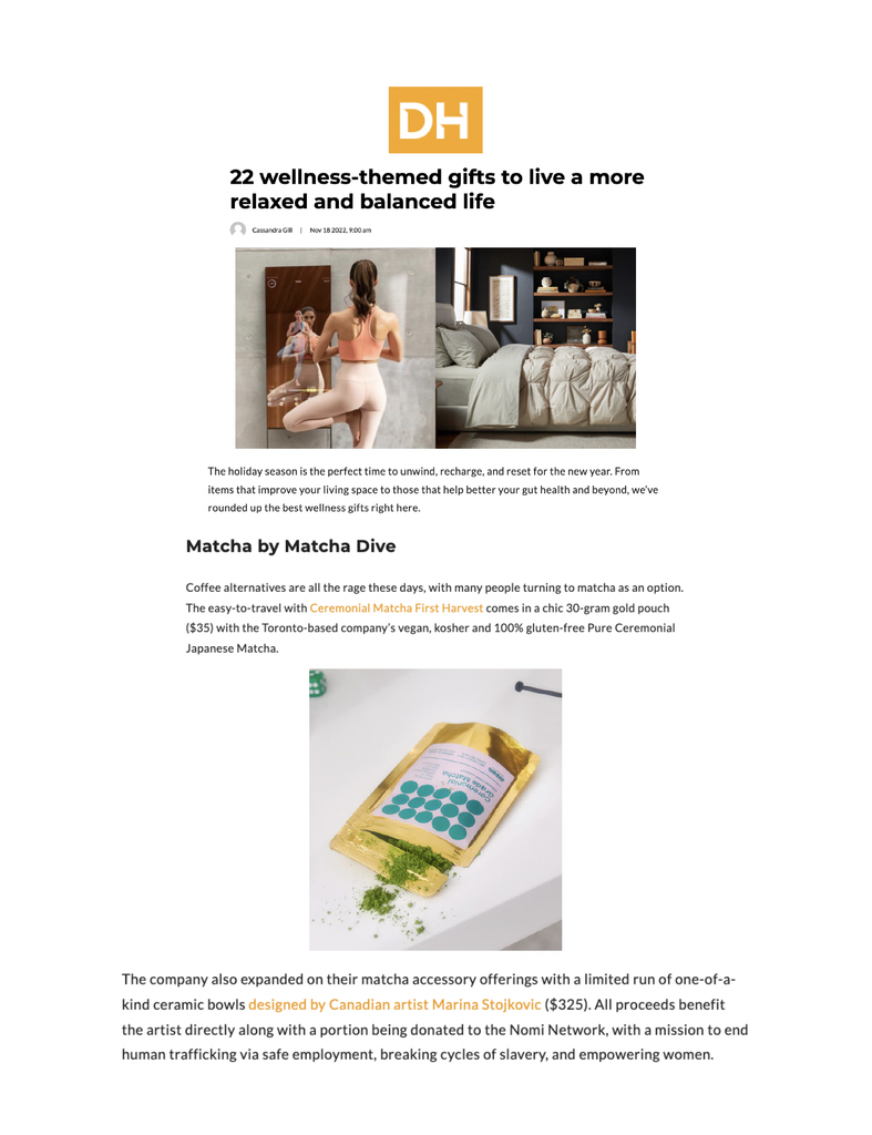 The Daily Hive Curates Matcha Dive for their 2022 Wellness Gift Guide
