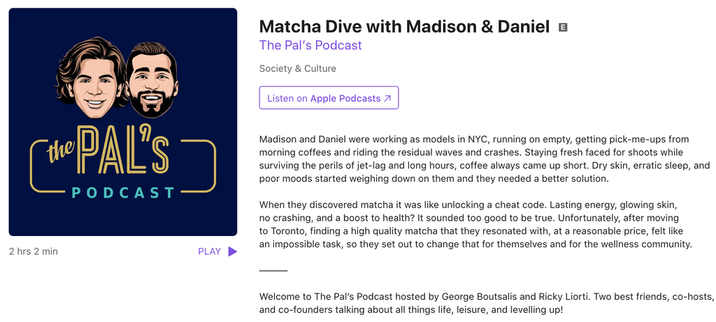 Matcha Dive with Madison and Daniel on The Pal's Podcast
